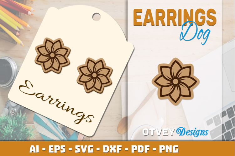 Flowers Earring Laser Cut