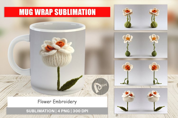Mug Wrap Design Flower Embroidery