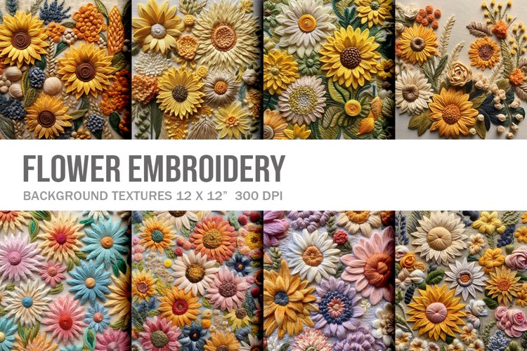 3D Flower Embroidery Flower Wool Craft Background Wallpaper