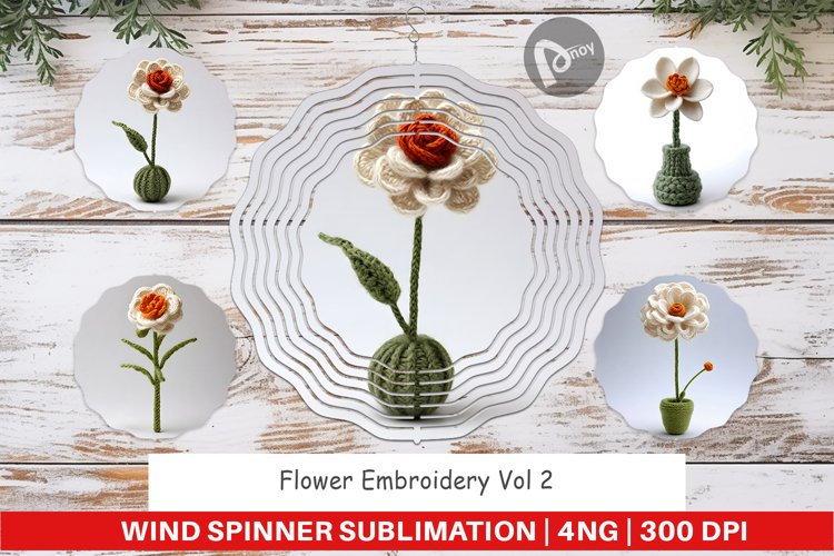 Wind Spinner Flower Embroidery