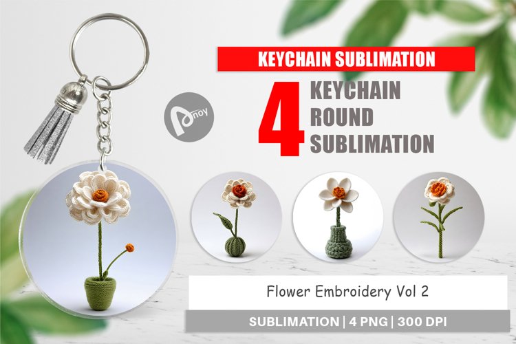 Keychain Flower Embroidery