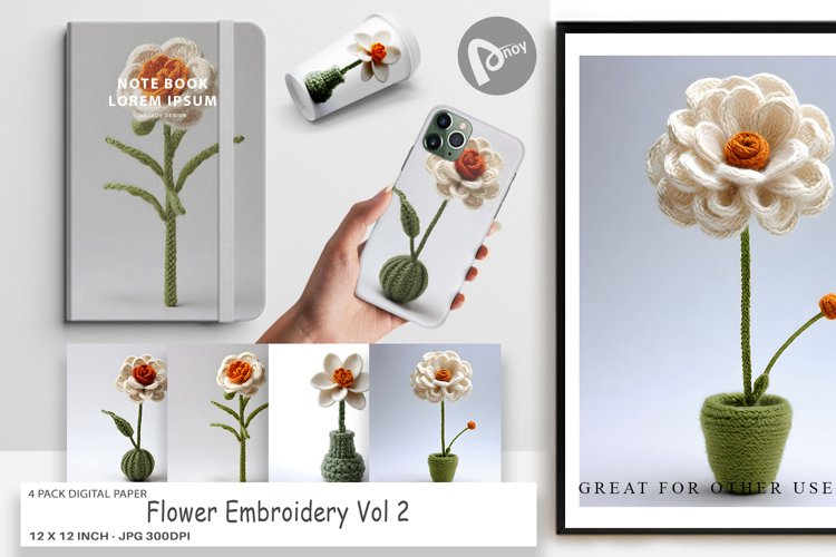 Digital Paper Flower Embroidery