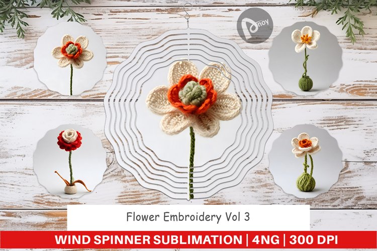 Wind Spinner Flower Embroidery example image 1