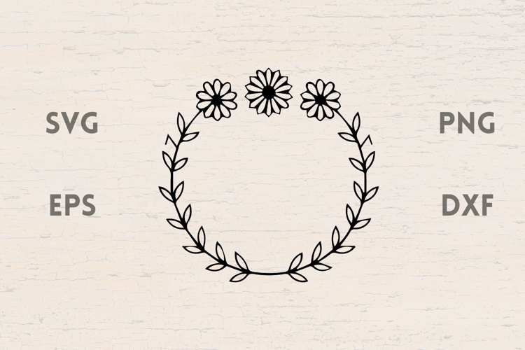 Simple Flowers laurel SVG