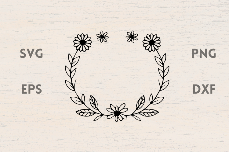 Summer Flowers laurel SVG