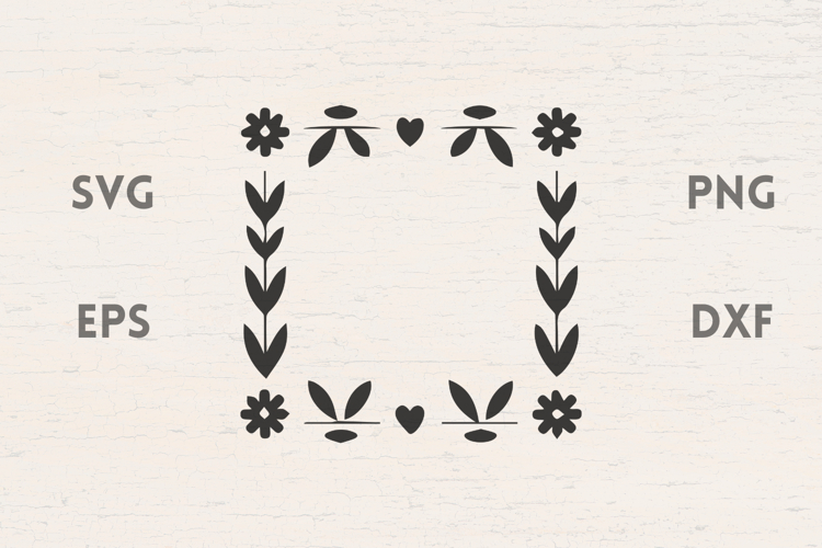 Traditional floral frame SVG