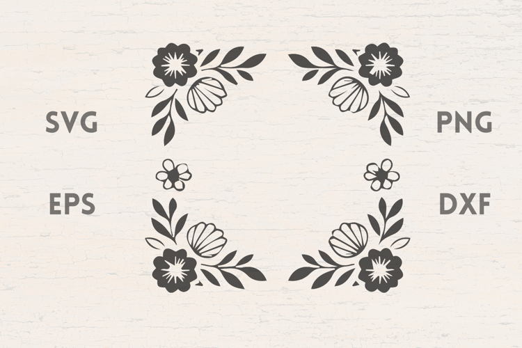 Traditional flowers frame SVG