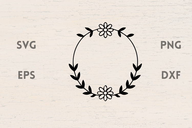 Cute Flowers laurel SVG