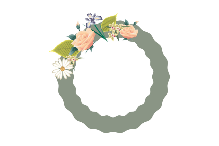 Flower geometric frame ornament decorative