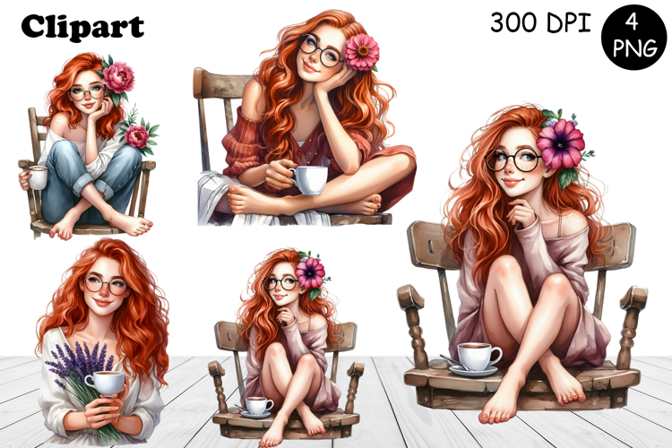 Flowers Girl Clipart, Summer PNG Sublimation