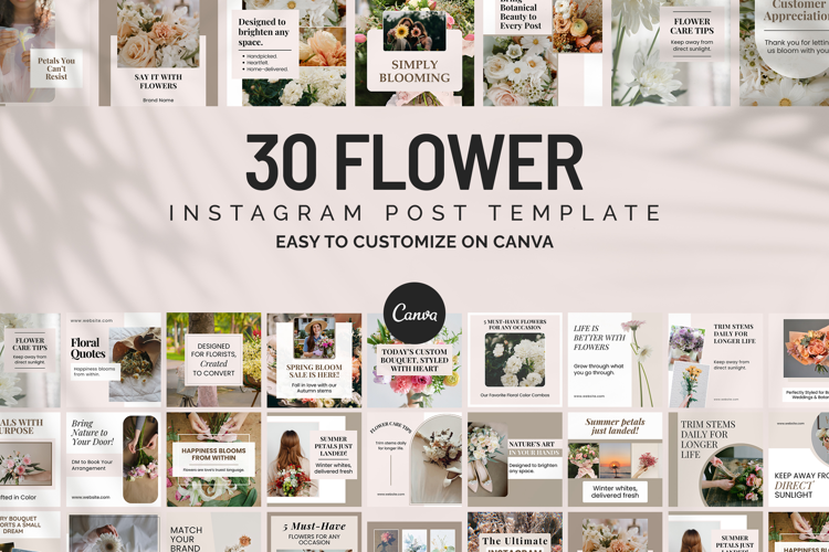 Flower Instagram Canva Social Media Templates