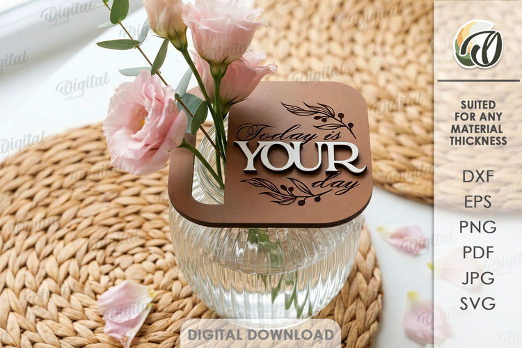 3D Flower Jar Topper Laser Cut. Mason Jar Topper SVG