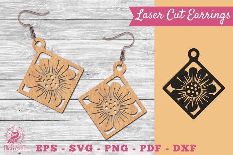 Flower Laser Cut Earrings SVG 2