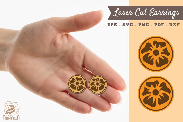 Flower Laser Cut Earrings SVG