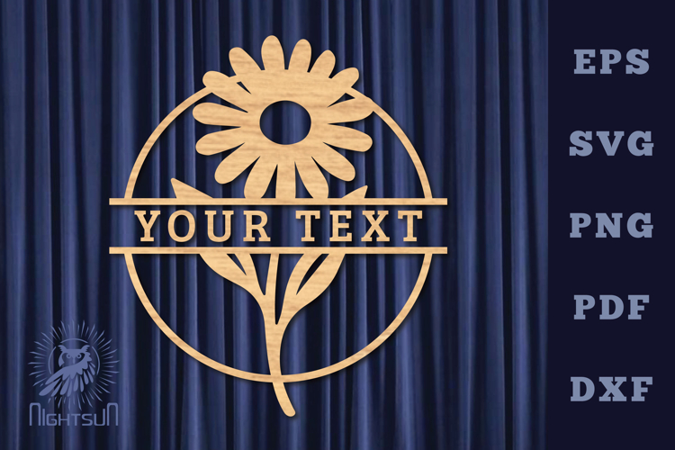 Flower Lasercut Split Monogram SVG