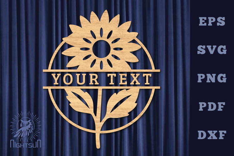 Flower Lasercut Split Monogram SVG