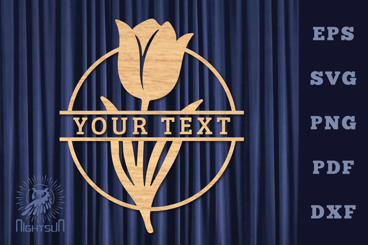 Flower Lasercut Split Monogram SVG