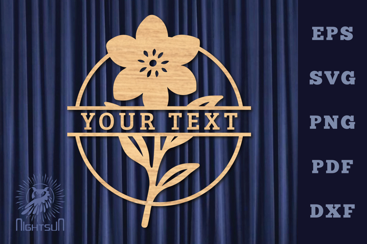 Flower Lasercut Split Monogram SVG