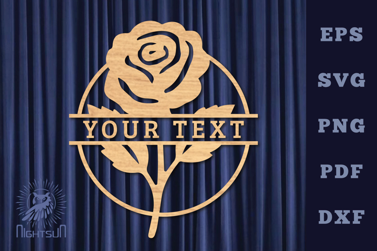 Flower Lasercut Split Monogram SVG