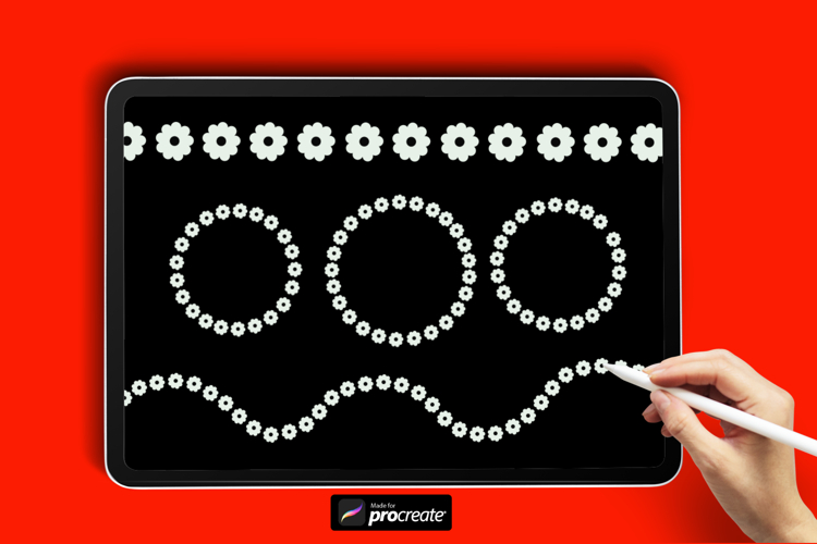 Flower Liner Procreate Brush | Decorative Dotted Line