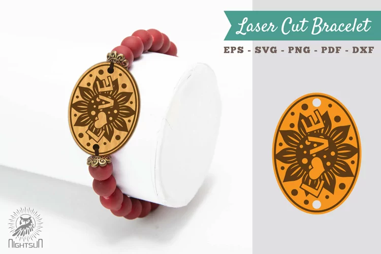 Flower Love Laser Cut Bracelet SVG 2