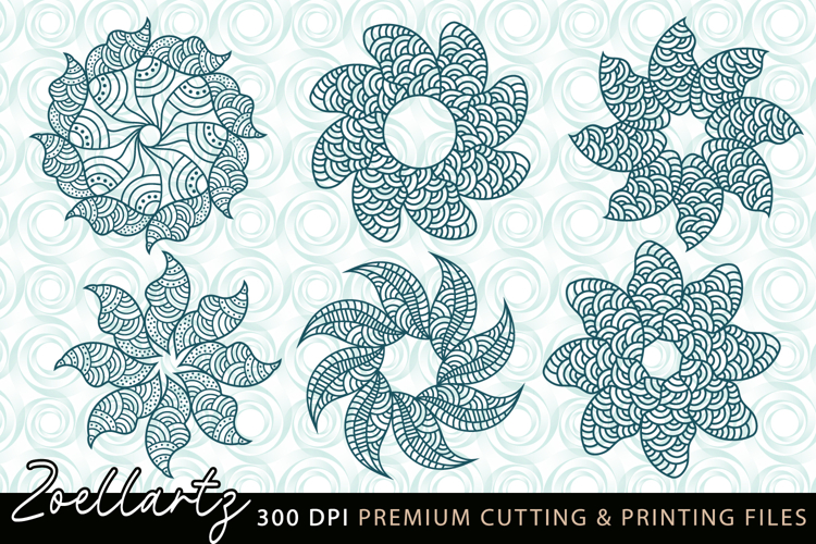 Flower Illustration Floral Mandala SVG PNG EPS DXF Cut File