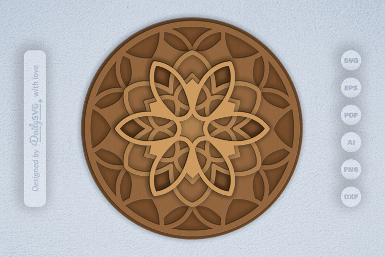 Mandala Layered Laser Cut SVG
