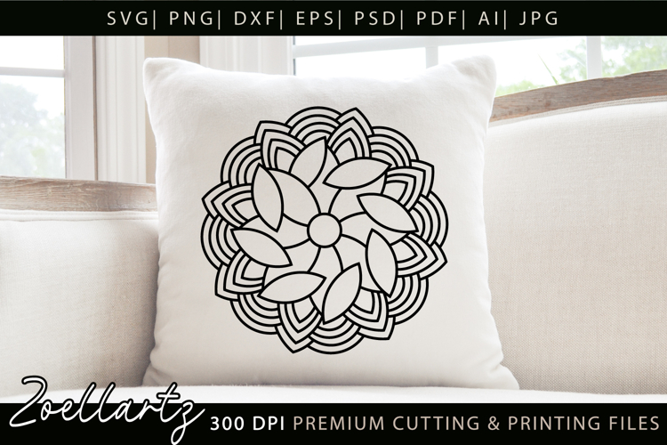 Floral Mandala SVG Cut Files Flower Mandala Illustration