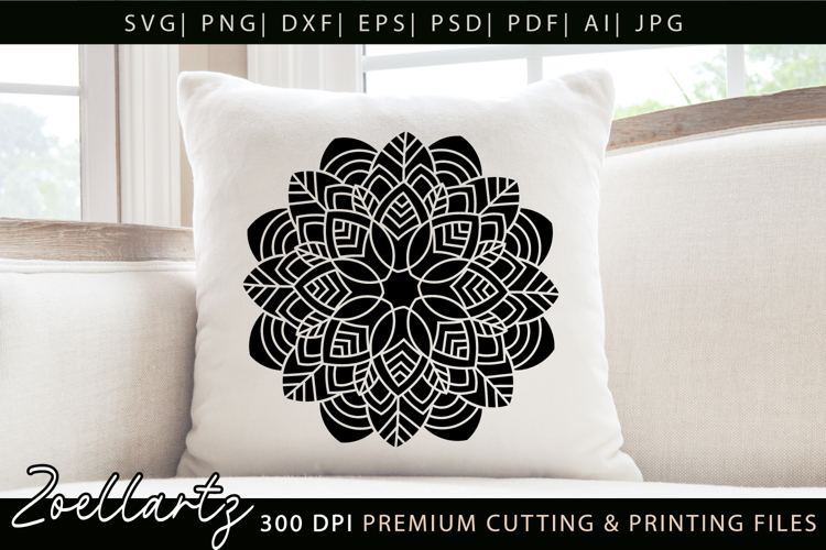 Floral Mandala SVG Cut Files Flower Mandala Silhouette SVG