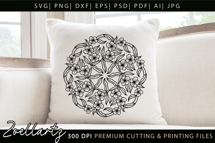 Flower Mandala SVG Cut Files Floral Mandala Illustration