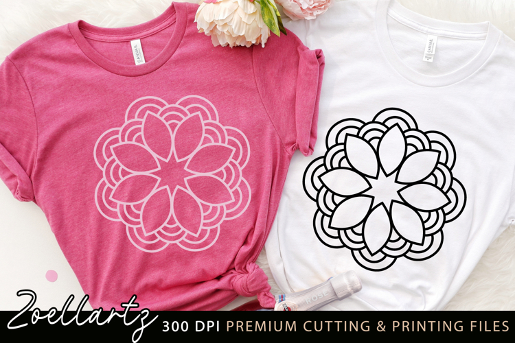 Floral Mandala SVG Cut File for T-shirt Mug Pillow Design