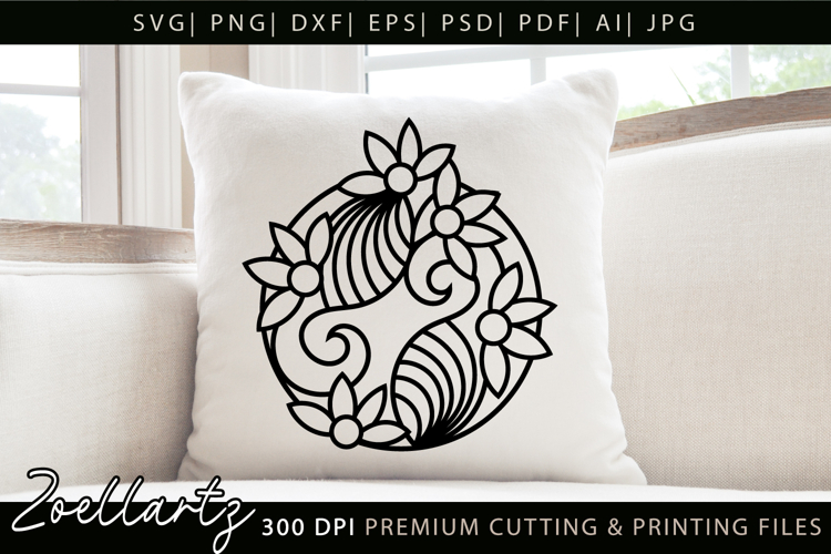 Floral Mandala SVG Cut Files Flower Mandala Illustration