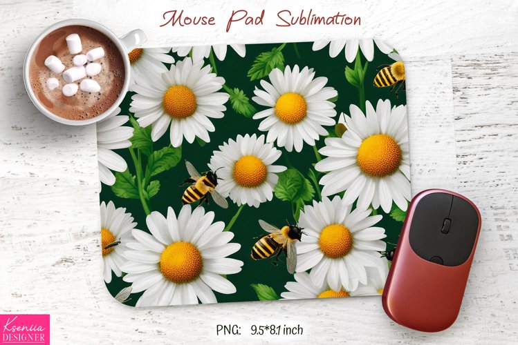 Bright Meadow Flowers Design|Flower Mouse Pad Sublimation