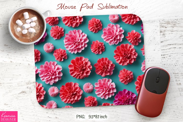Bright Meadow Flowers Design|Flower Mouse Pad Sublimation