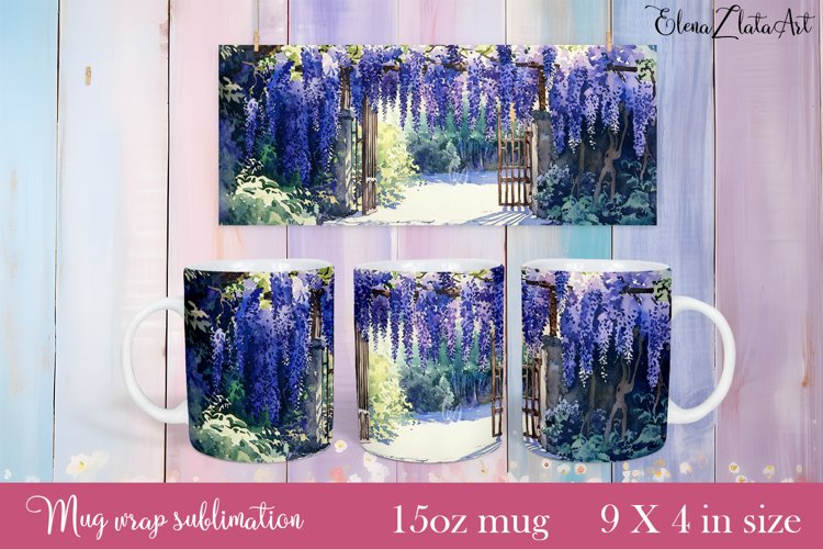 Flowers Mug Sublimation, Floral Design Mug example image 1