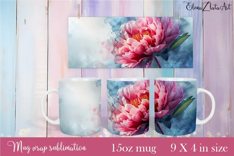 Flowers Mug Sublimation, Floral Design Mug