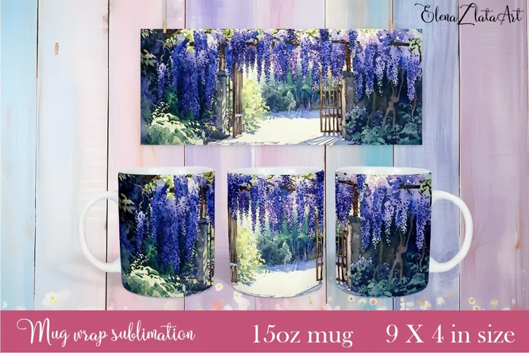 Flowers Mug Sublimation, Floral Design Mug