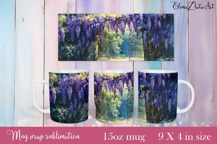 Flowers Mug Sublimation, Floral Design Mug
