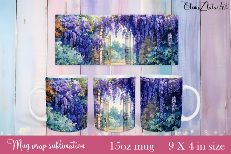 Flowers Mug Sublimation, Floral Design Mug example image 1