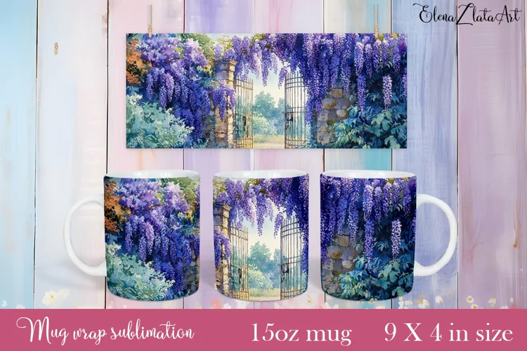 Flowers Mug Sublimation, Floral Design Mug