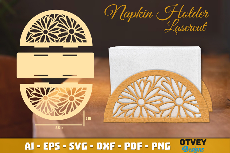 Flower Napkin Holder Lasercut
