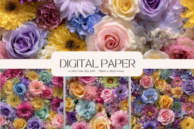 Flower Background Digital Paper Wallpaper Backdrop_55