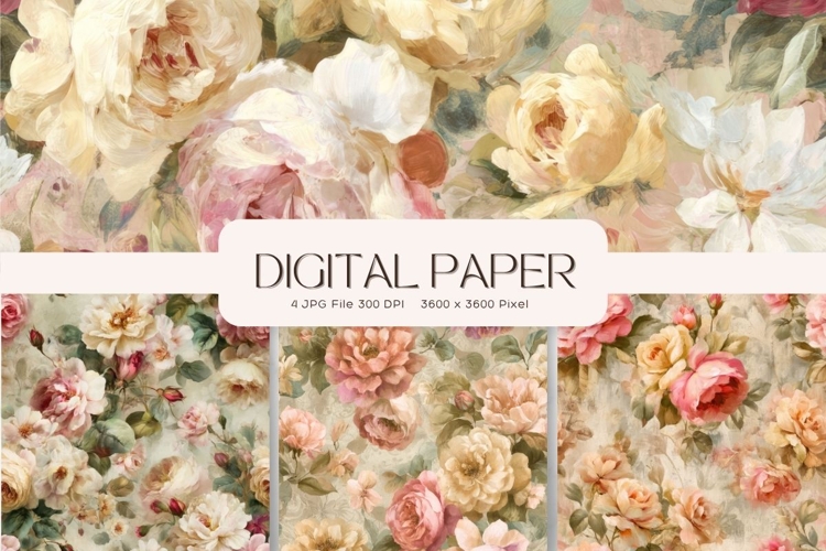 Flower Background Digital Paper Wallpaper Backdrop_50