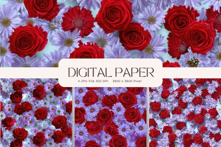 Flower Background Digital Paper Wallpaper Backdrop_59