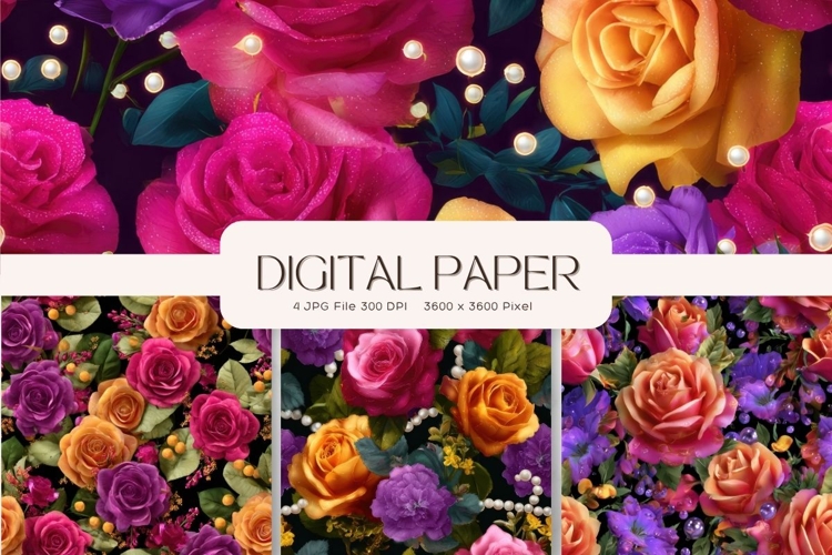 Flower Background Digital Paper Wallpaper Backdrop_52