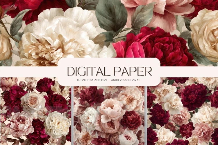 Flower Background Digital Paper Wallpaper Backdrop_53