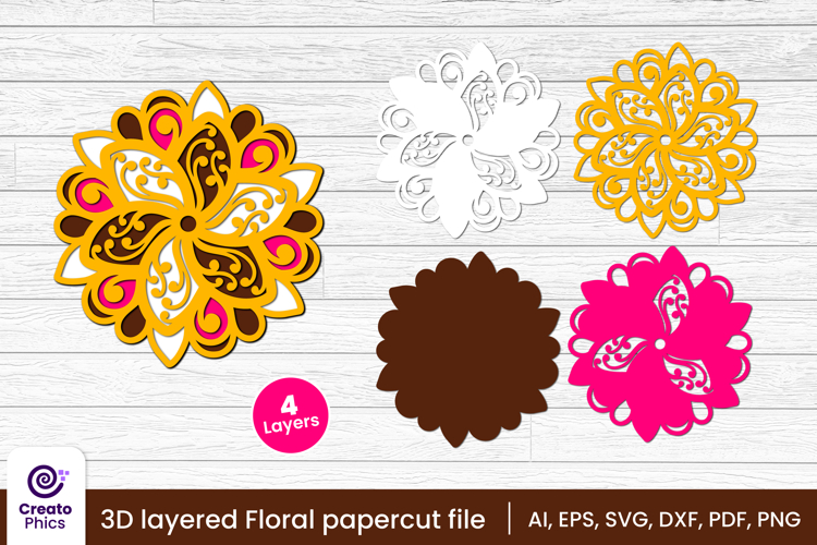 Layered Flower Svg Image 3