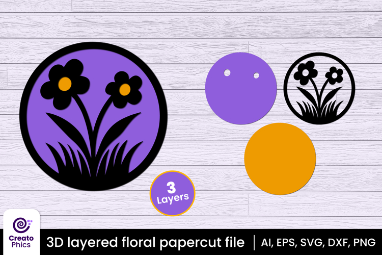Layered Flower Svg Image 10