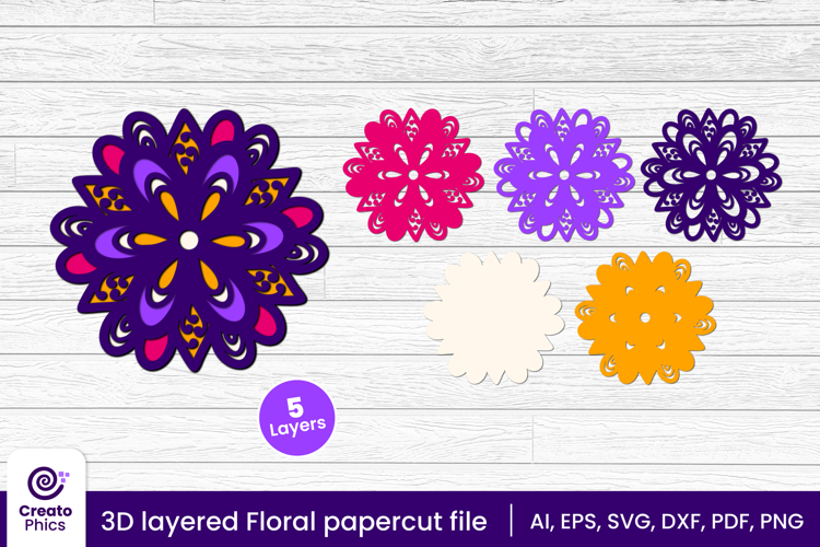 Layered Flower Svg Image 7