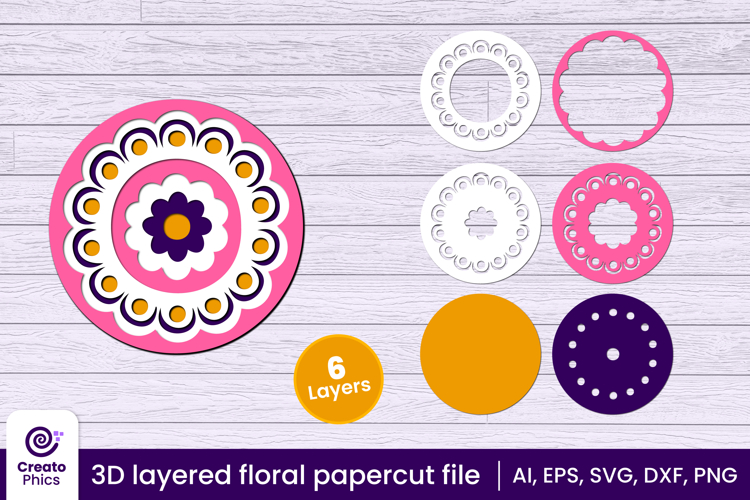 Layered Flower Svg Image 11